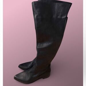Free People Black Over the Knee Boots